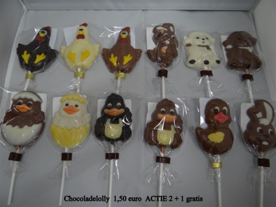 Chocoladelolly: 1,5€ ACTIE 2 +1 gratis