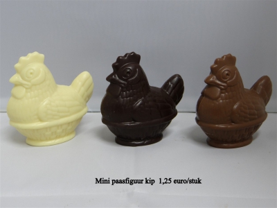 Mini paasfiguur kip 1,25€/stuk